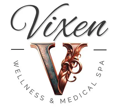 A logo of vixen wellness and medical spa